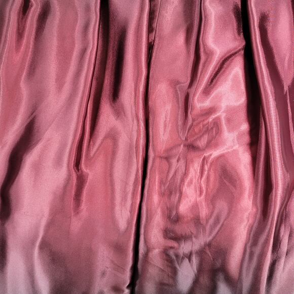 SLNY Ombre Satin Wrap Gown Size 10 Black Maroon Formal Maxi Dress Evening - Picture 14 of 16